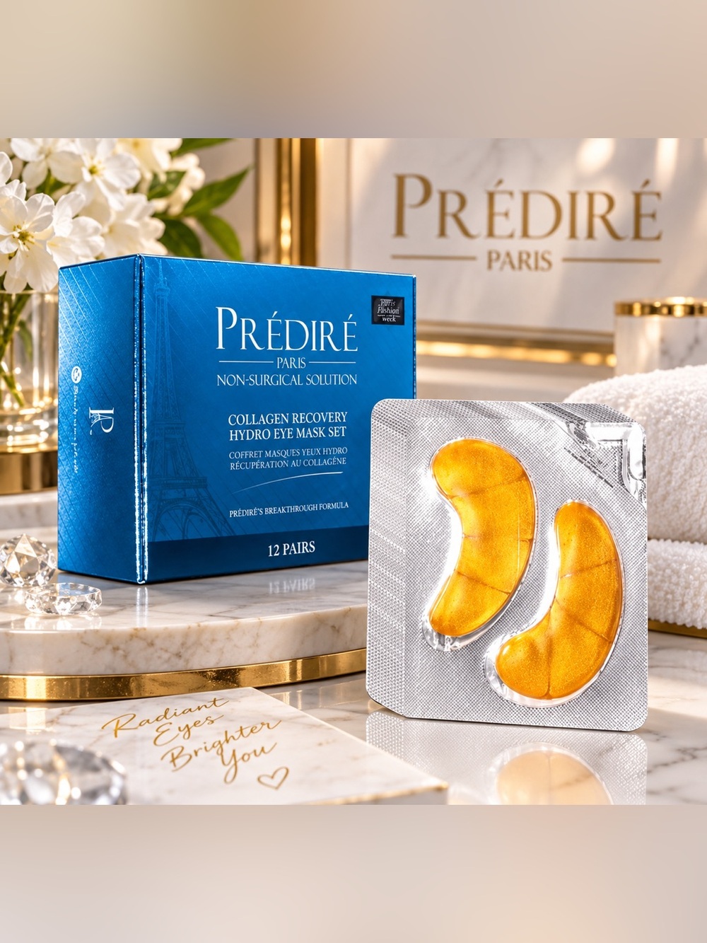 ✨ Prédiré Paris Collagen Recovery Hydro Eye Mask Set – 12 Pairs | NWT